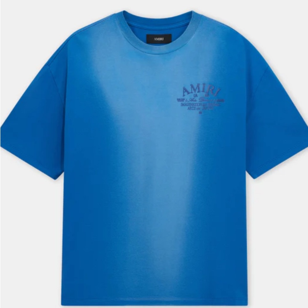 AMIRI Bright Blue Logo Short-Sleeve Crewneck Tee